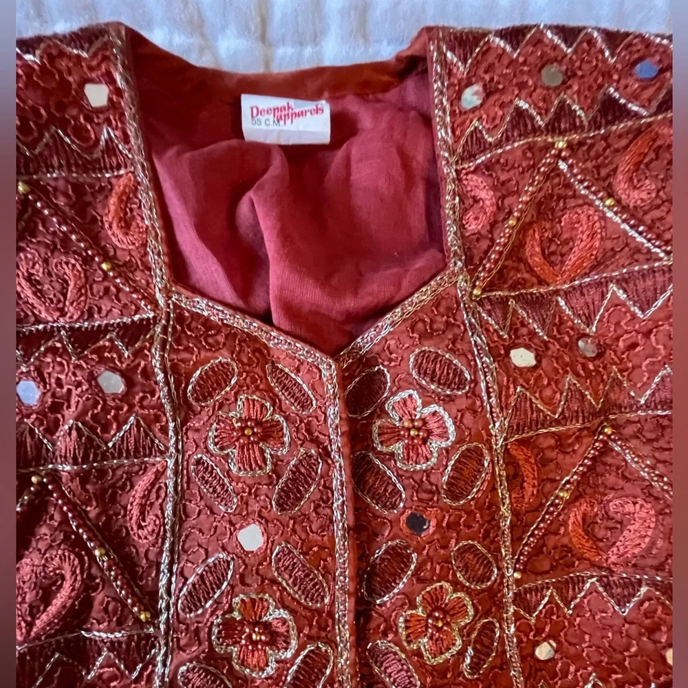 Copper Beaded Lehenga Choli 2-Piece Set Fairy Princess Dress Up Costume